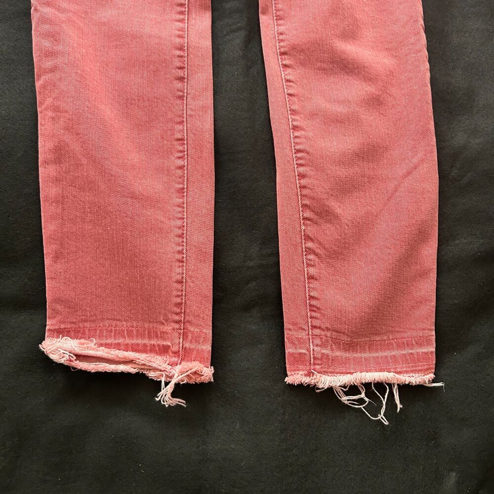 GAP True Skinny Jeans Womens 27R Wild Rose Pink Stretch Frayed Hem - Picture 10 of 10